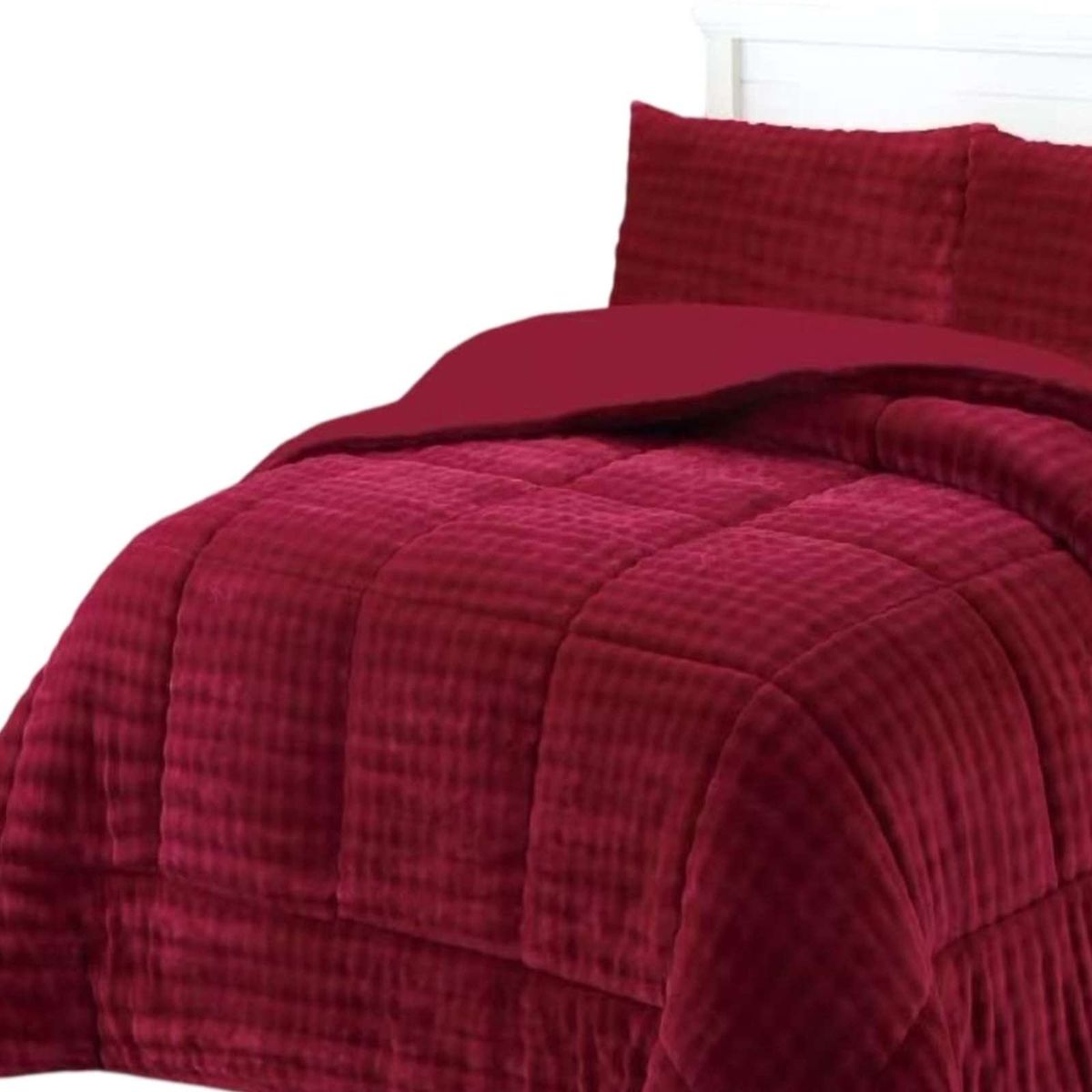 GENERICO - CUBRECAMA CON CHIPORRO CON RELIEVE 2P ROJO