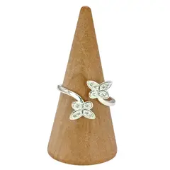 GENERICO - Anillo Doble Mariposa Circones Plata Ajustable Transformación