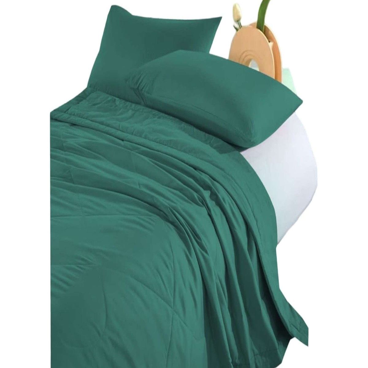 GENERICO - CUBRECAMA EXTRA DELGADO VERDE PLAZA Y MEDIA 180X220