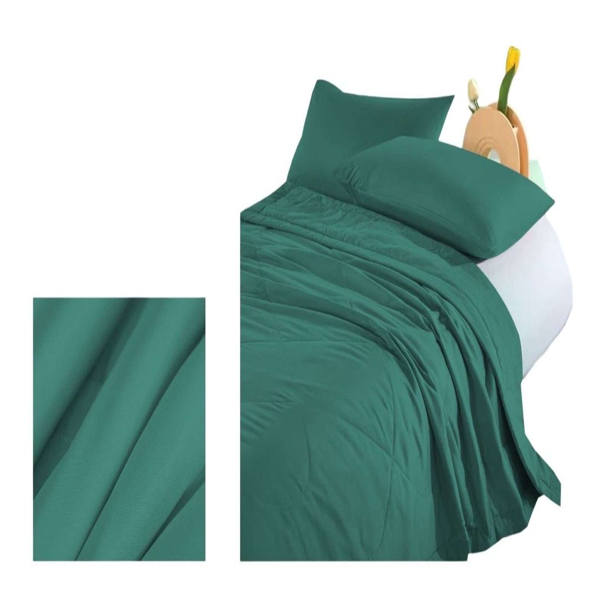 GENERICO - CUBRECAMA EXTRA DELGADO VERDE PLAZA Y MEDIA 180X220