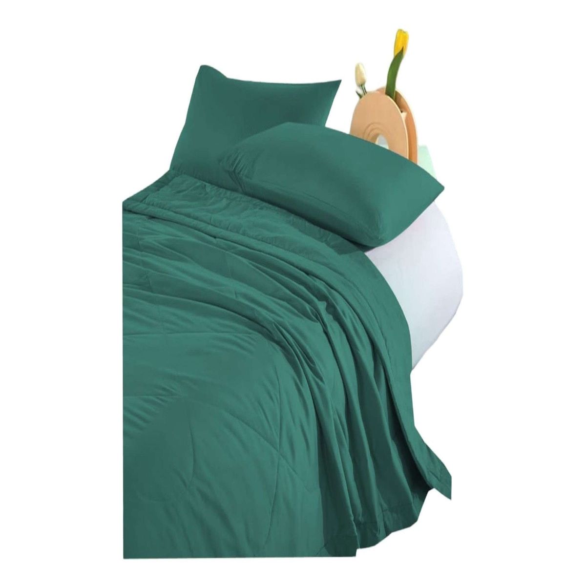 GENERICO - CUBRECAMA EXTRA DELGADO VERDE PLAZA Y MEDIA 180X220