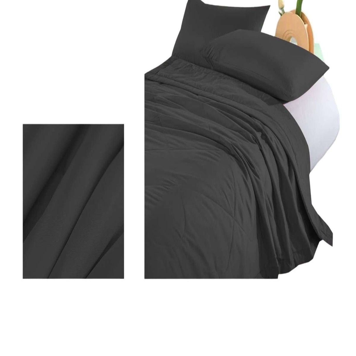 GENERICO - CUBRECAMA  EXTRA DELGADO NEGRO 2 PLAZA 220X240