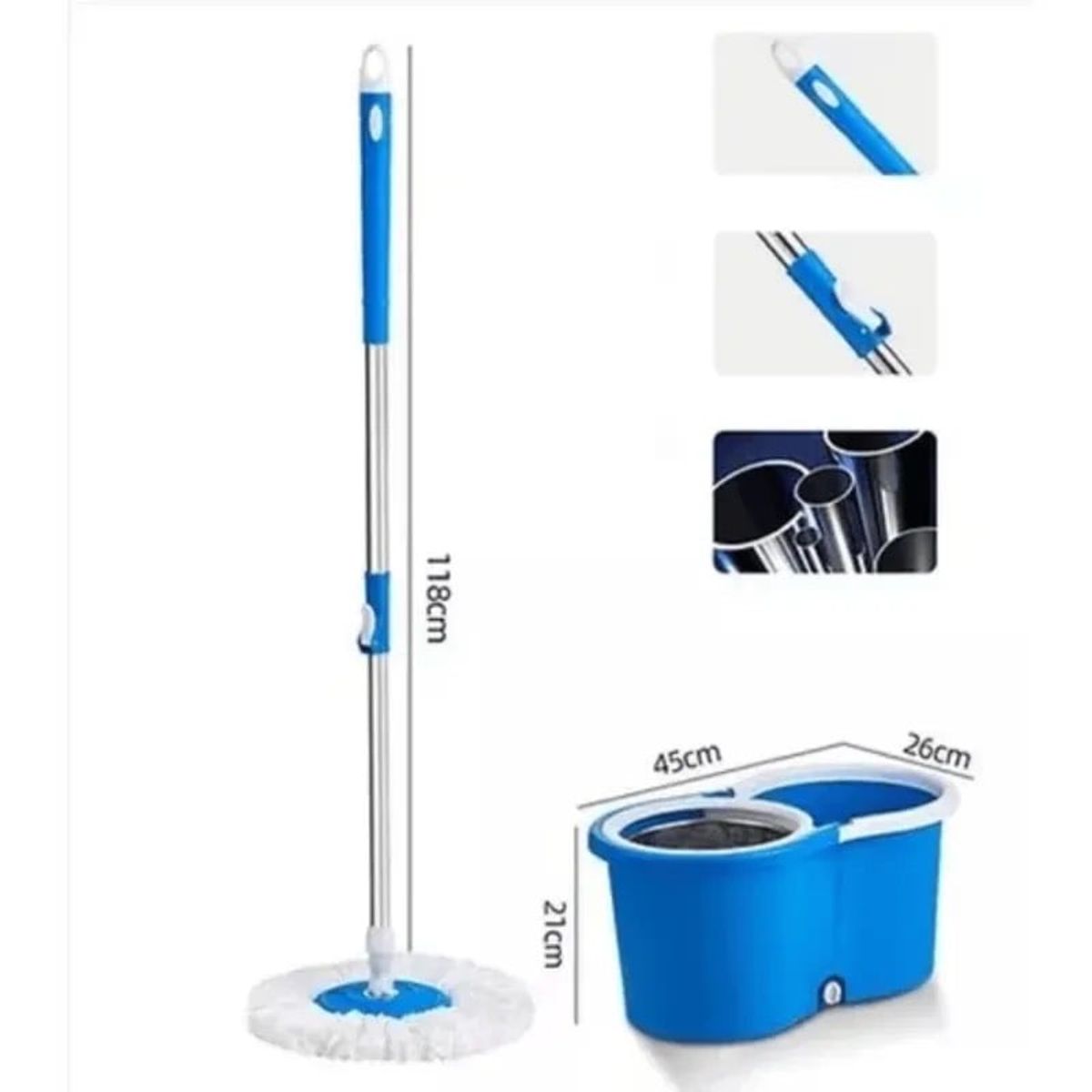 GENERICO - Trapero Giratorio 360 con balde y mopa