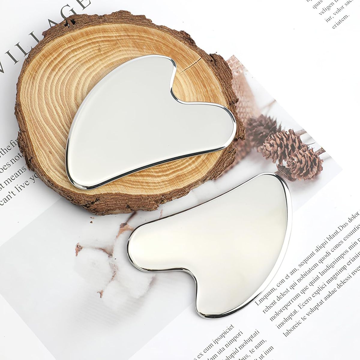 KUANGYE - Guasha De Acero Inoxidable Masajeador Facial Linfatico