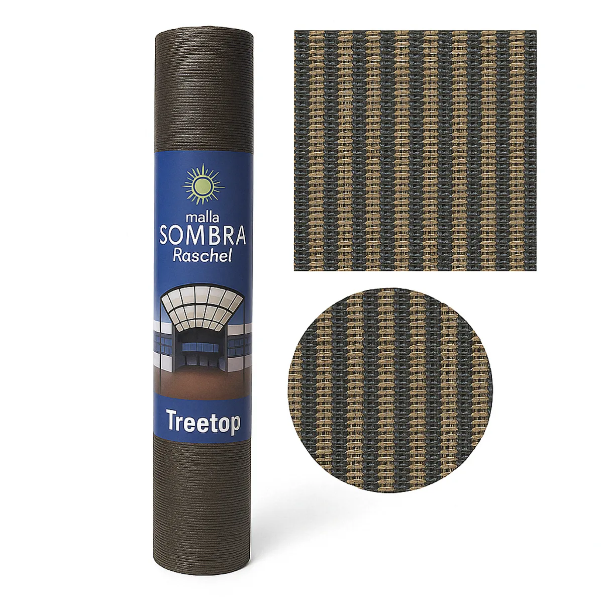 TREETOP - Malla Raschel Sombra Premium de 2.10 x 5 mts Moka