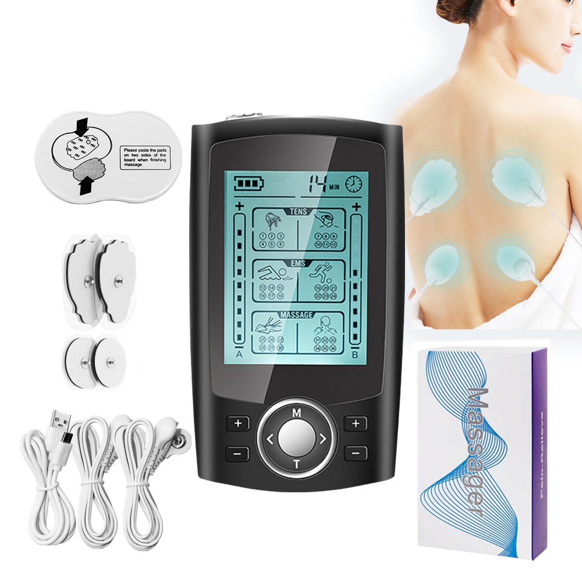 GENERICO - Estimulador Muscular Tens Ems De 36 Modos Y Doble Canal