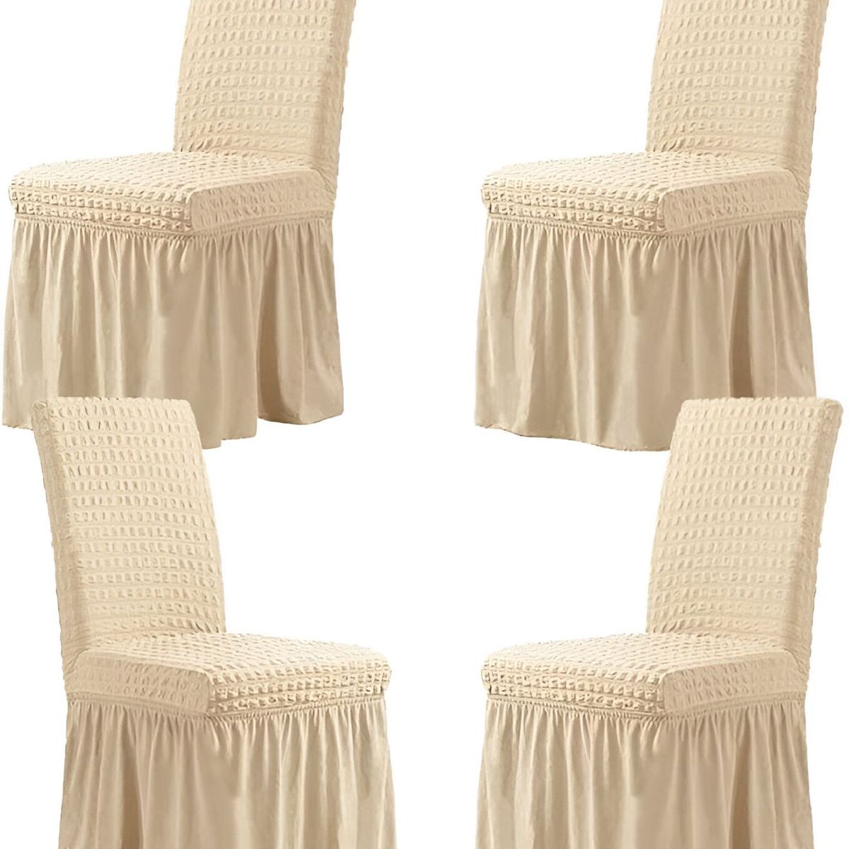 GENERICO - JUEGO DE 6 FUNDA DE SILLA TURCAS BEIGE