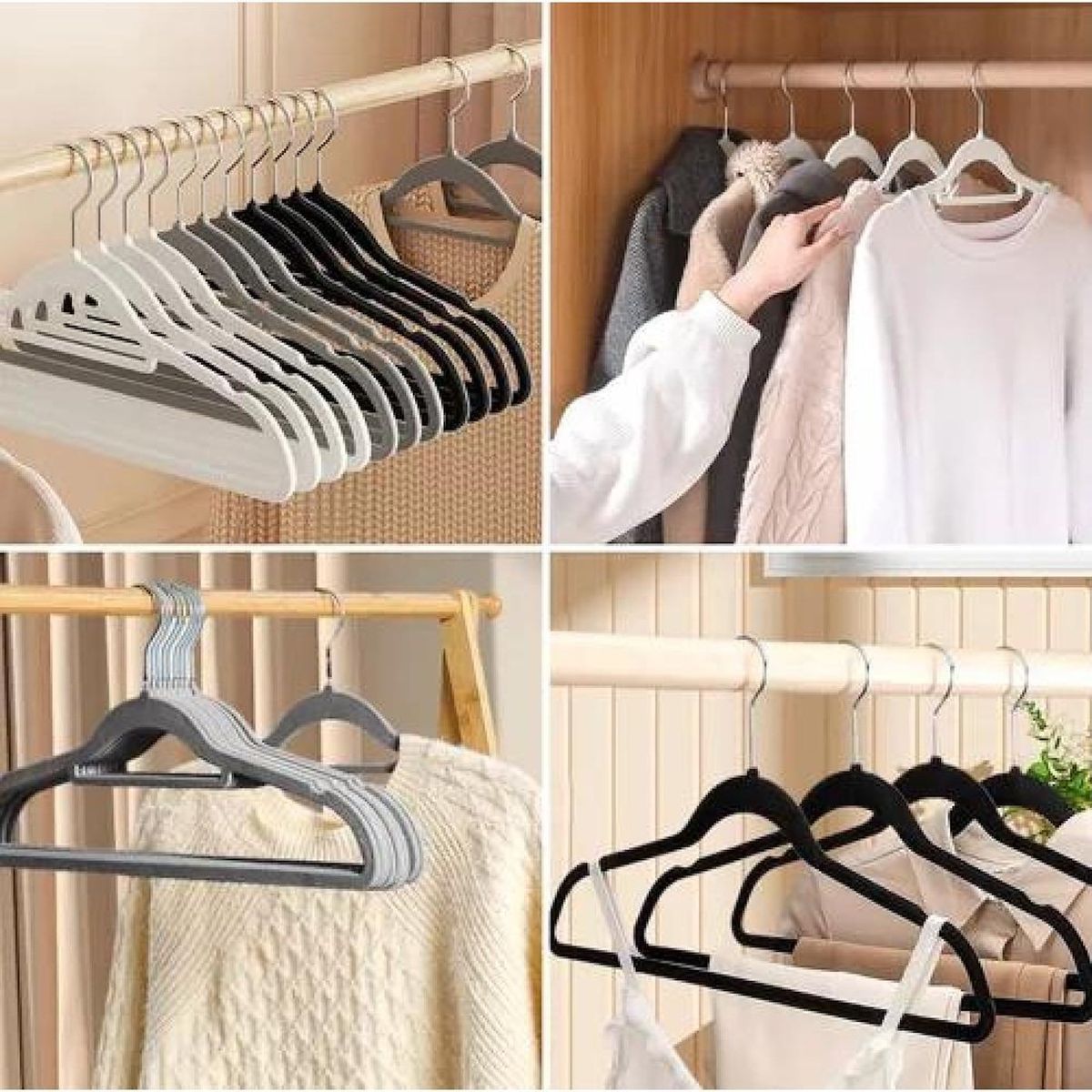 GENERICO - Gancho De Ropa De Terciopelo 10 Unidades