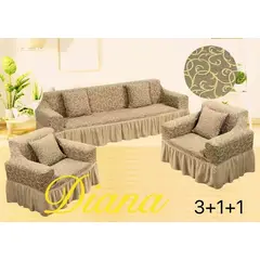 GENERICO - JUEGO DE FUNDAS DE SILLON TURCAS 3 C +1C+1C CAFÉ