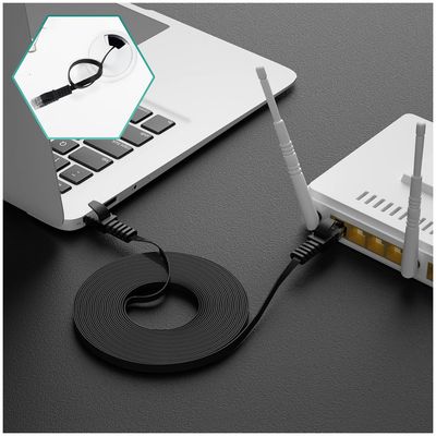 Imagen 2 del producto Cable ethernet red lan 30m reforzado cat6 internet consola negro