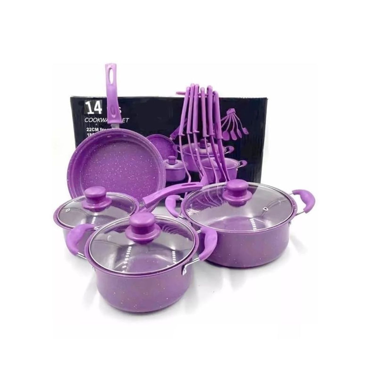 Juego De Ollas y Utensilios de Cocina de 14 Piezas, marca GENERICO - Foto Principal