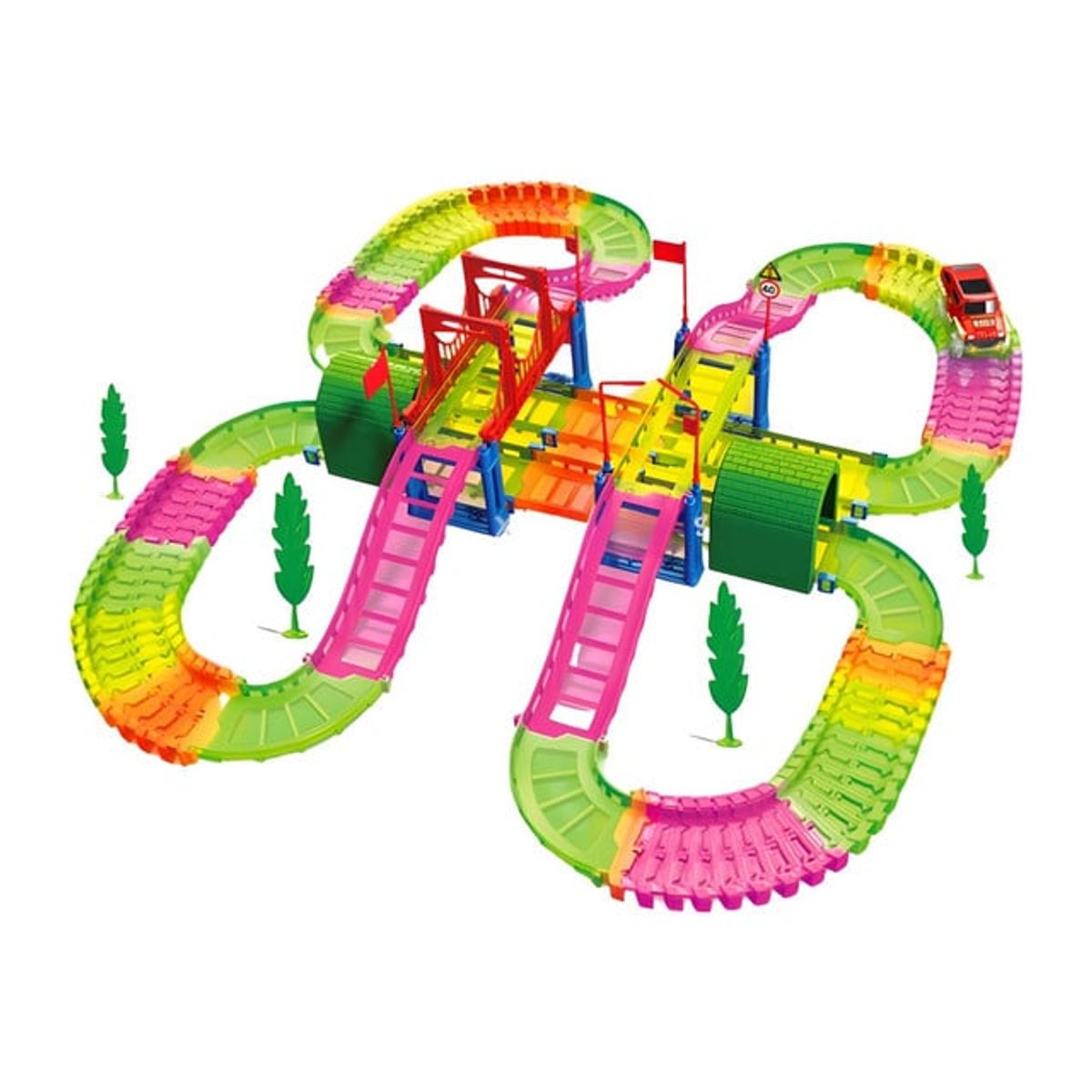 GENERICO - Pista riel de Carrera luminoso grande 135pc