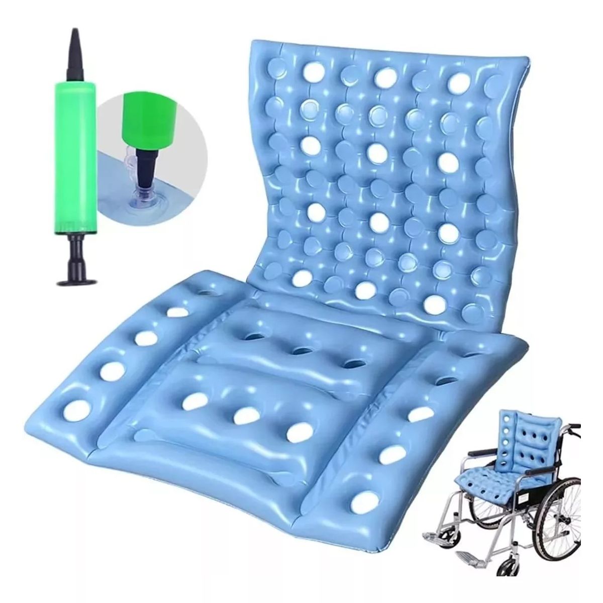 KUANGYE - Cojín Antiescaras Ortopédico Inflable Celda De Aire + Bombín