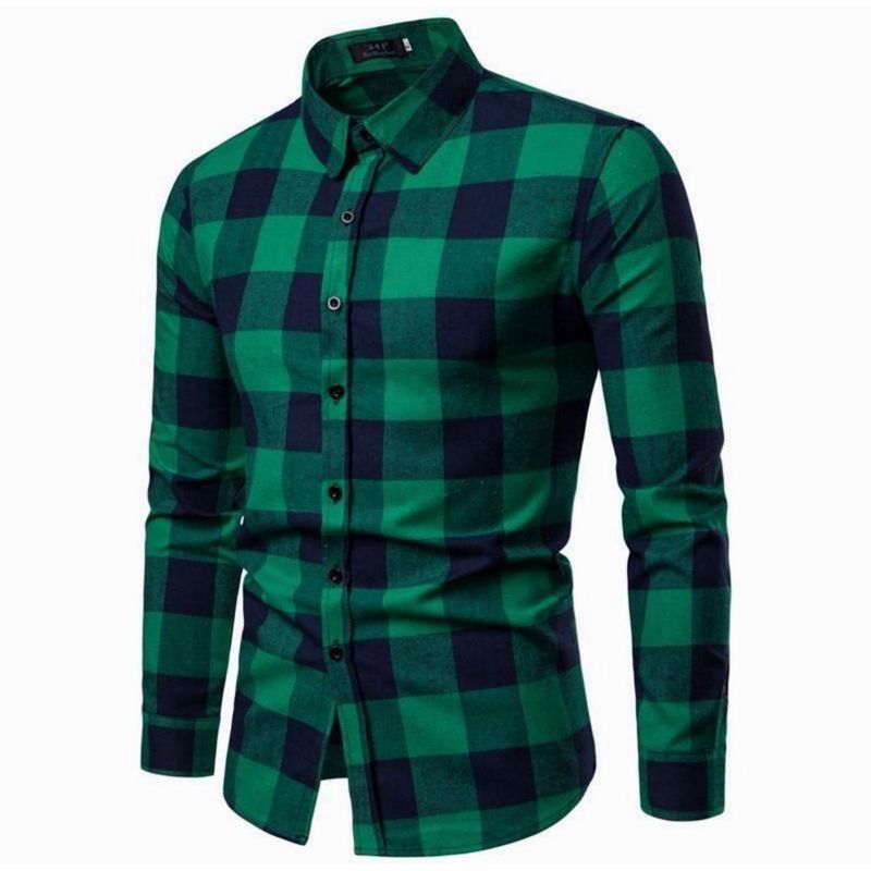 XPRESS RECHARGE - Camisas a cuadros mangas largas de 100% algodon de alta calidad