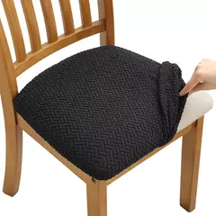 SUPERCENTER - Set 6 Funda Protectora Asiento Elástica Para Silla Comedor Negro