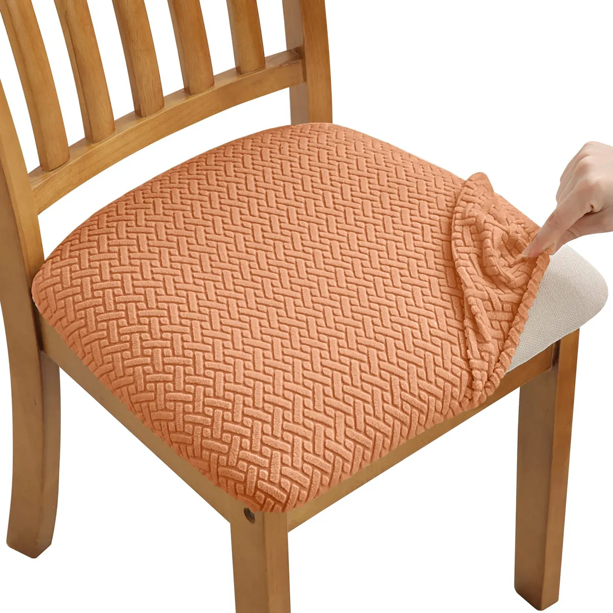SUPERCENTER - Set 6 Funda Protectora Asiento Elástica Para Silla Comedor Naranja