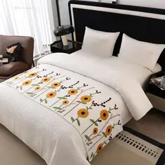 GENERICO - PIECERA DE CAMA BORDADA DECORATIVA 60X200 CM