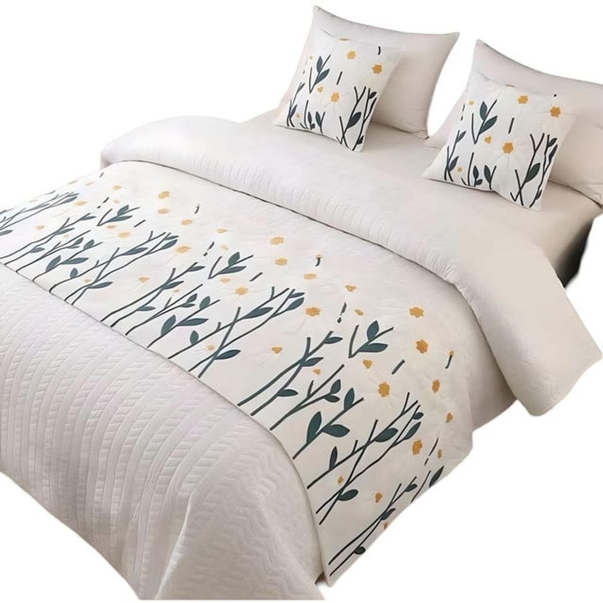 GENERICO - PIECERA DE CAMA SIN FUNDAS BORDADA DECORATIVA 60X200 CM