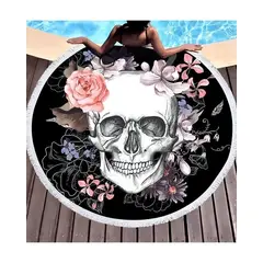 GENERICO - Toalla Manta redonda playera con diseño Calavera