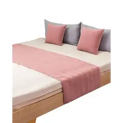 GENERICO - JUEGO DE PIECERA DE CAMA CON 2 FUNDAS MODELO PLUSH ROSADO