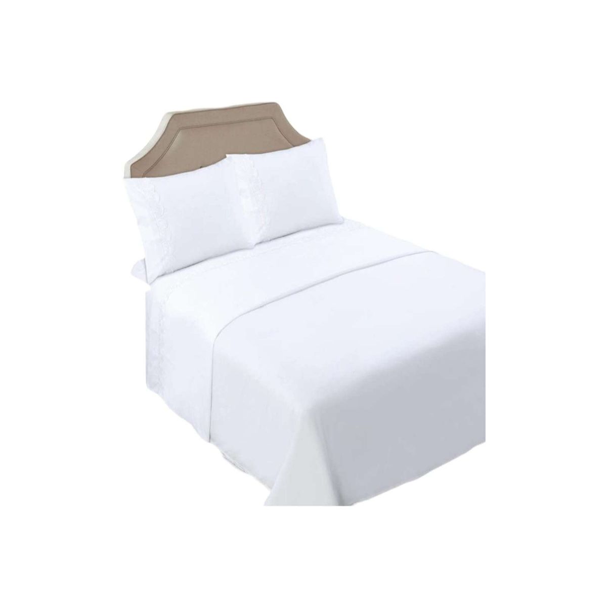 GENERICO - JUEGO DE SABANAS KING BLANCO 144 HILOS