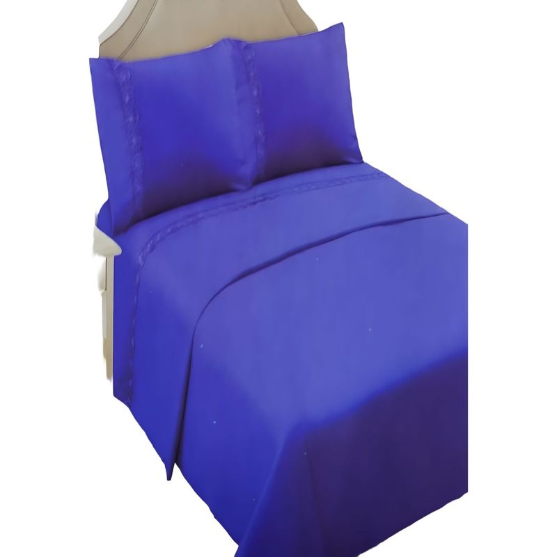 GENERICO - JUEGO DE SABANAS 144 HILOS KING AZUL