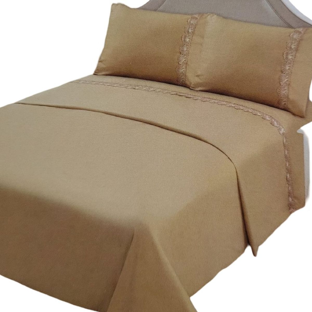 GENERICO - JUEGO DE SABANAS 144 HILOS KING BEIGE