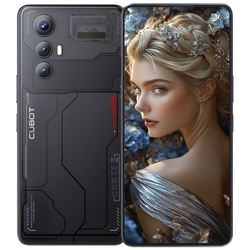 CUBOT - CUBOT MAX 5 Celular 5G Smartphone 12GB RAM 256GB ROM Android 14 Sistema 6.95" Pantalla Negro