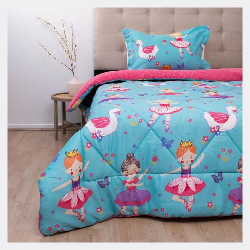 DORAL - Plumón sherpa estampado kids 1,5 plazas valet