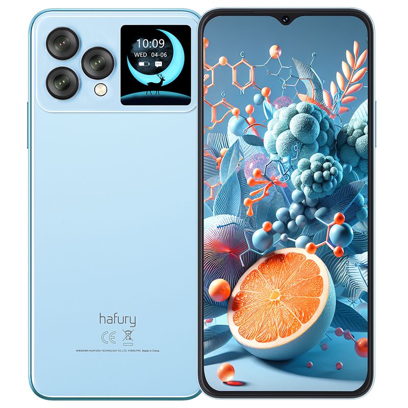 CUBOT - Celular Hafury V1 8GB RAM 256GB ROM Android 13 Sistema 6.58'' Pantalla Azul