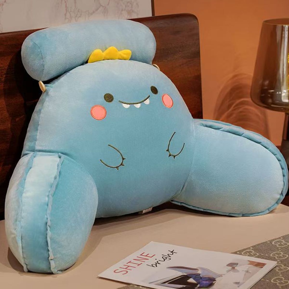 GENERICO - Almohada Para Respaldo De Cama Cojín Para Sofá Con Brazos Dinosaurio