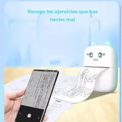 GENERICO - Mini impresora térmica portátil bluetooth mas rollo blanco stickers