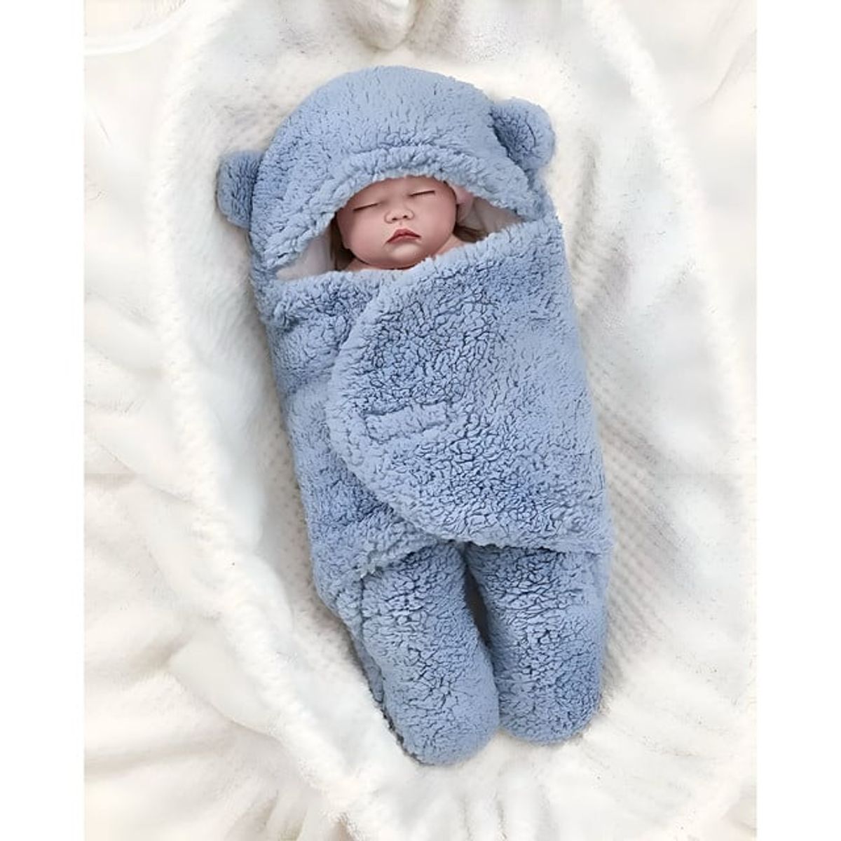 GENERICO - FRAZADA MANTA BEBÉ DE OSO COBERTOR AZUL