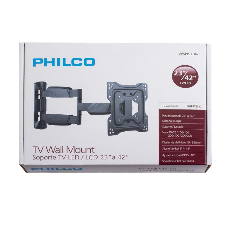 PHILCO - SOPORTE TV PARA 23 A 42 PULG CON 3 ARTICULACIONES MAX 35 KG
