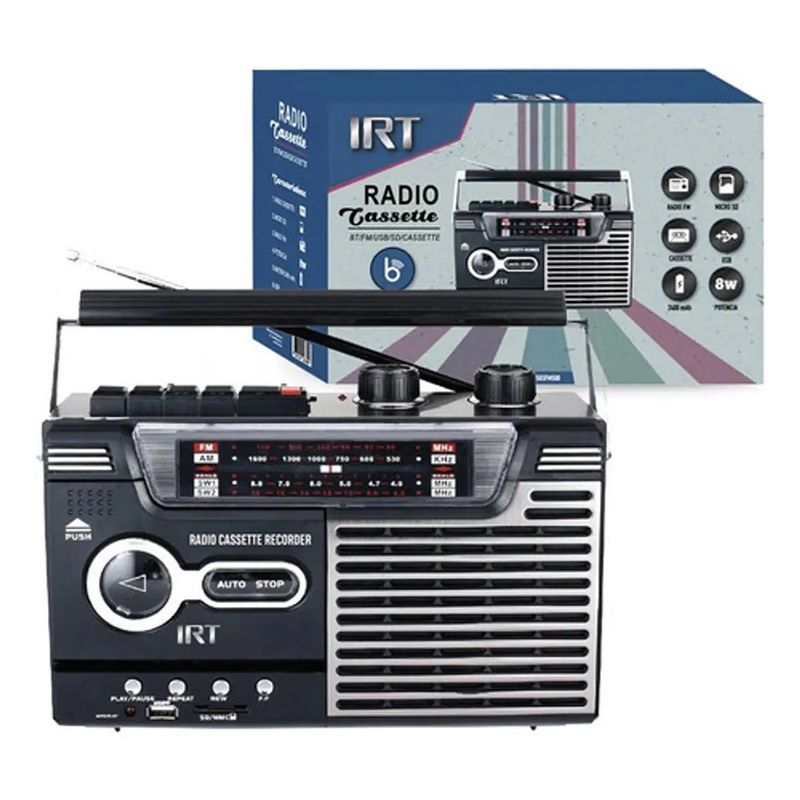 IRT - Radio Cassette IRT Bluetooth FM USB SD Vintage