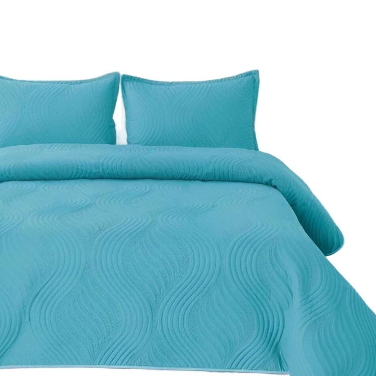 GENERICO - COBERTOR DE LUJO QUILT VERANO 2 PLAZAS AZUL