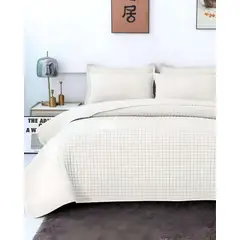 GENERICO - COBERTOR DE LUJO QUILT VERANO PLAZA Y MEDIA BLANCO