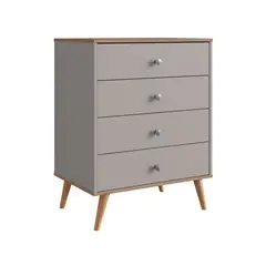 DF HOME - Comoda 4 Cajones Emovell Gris Castaño B27.103