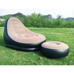 GENERICO - SOFA INFLABLE RELAX CON APOYA PIES INTERIOR Y EXTERIOR