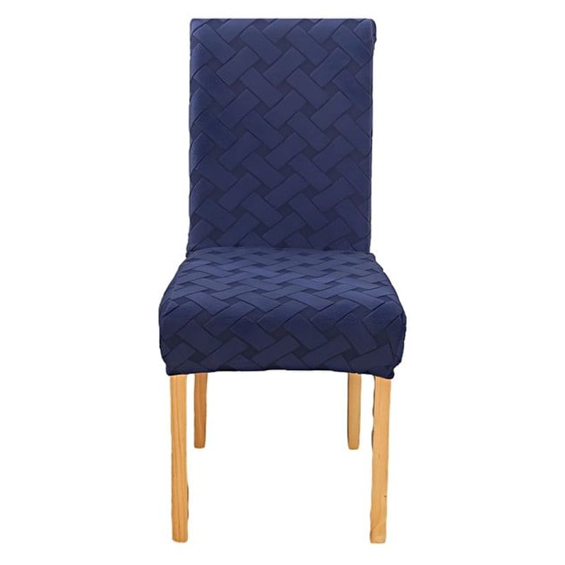 GENERICO - PACK 6 FUNDAS DE SILLAS DE COMEDOR DISEÑO TEXTURIZADO AZUL