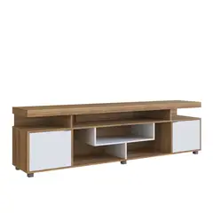 DF HOME - Rack Tv Central Emovell Castaño Blanco B158077