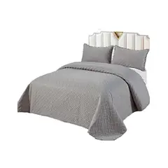 GENERICO - CUBRECAMA QUILT DE VERANO CON POMPONES PLAZA Y MEDIA