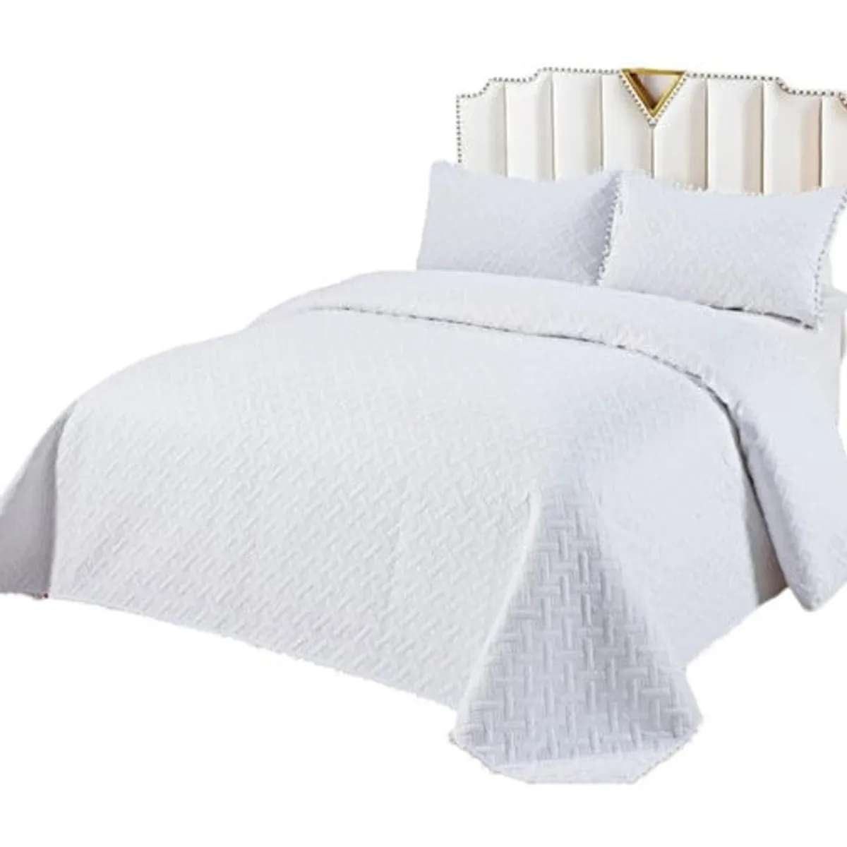 GENERICO - CUBRECAMA QUILT DE VERANO CON POMPONES  KING-SUPERKING