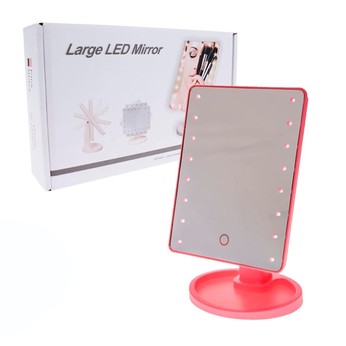 GENERICO - Espejo De Maquillaje Con Luces LED Bandeja