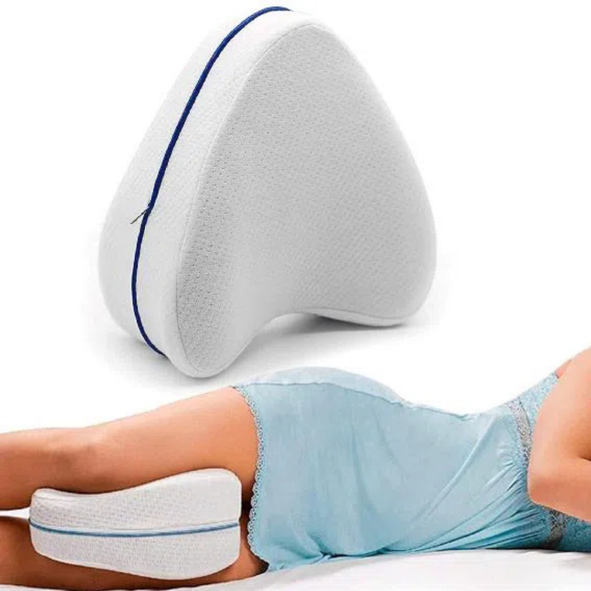 GENERICO - Almohada Ortopédica Piernas Memory Foam Blanca