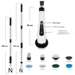 MOVI - CEPILLO DE LIMPIEZA INALÁMBRICO 9 EN 1 nRECARGABLE