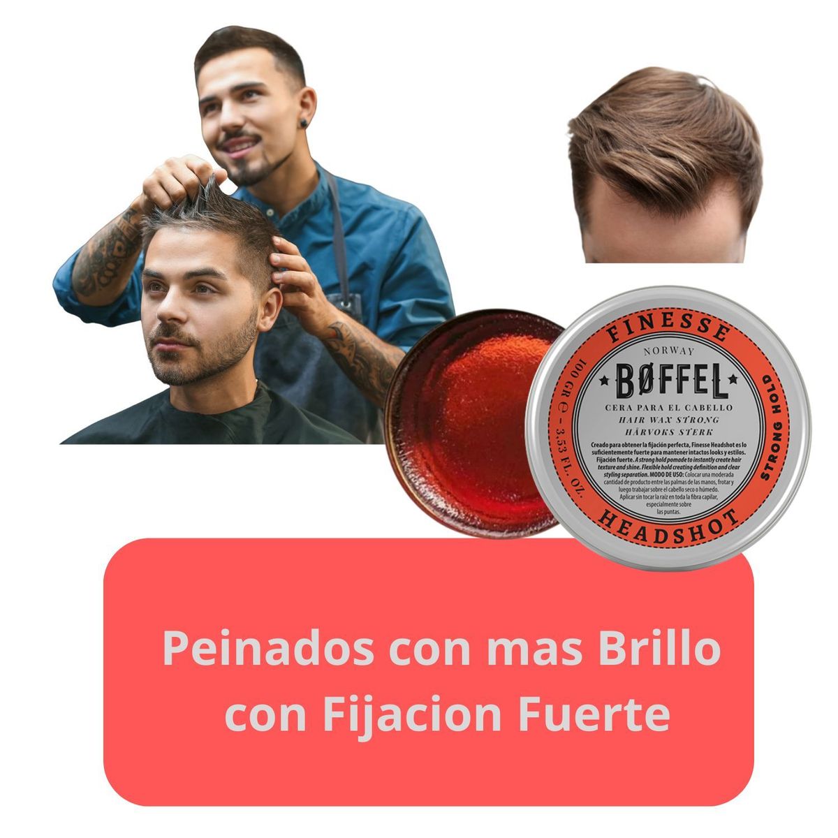 BOFFEL - Cera Para Cabello Boffel Hair Wax Strong 100g Fijacion Fuerte