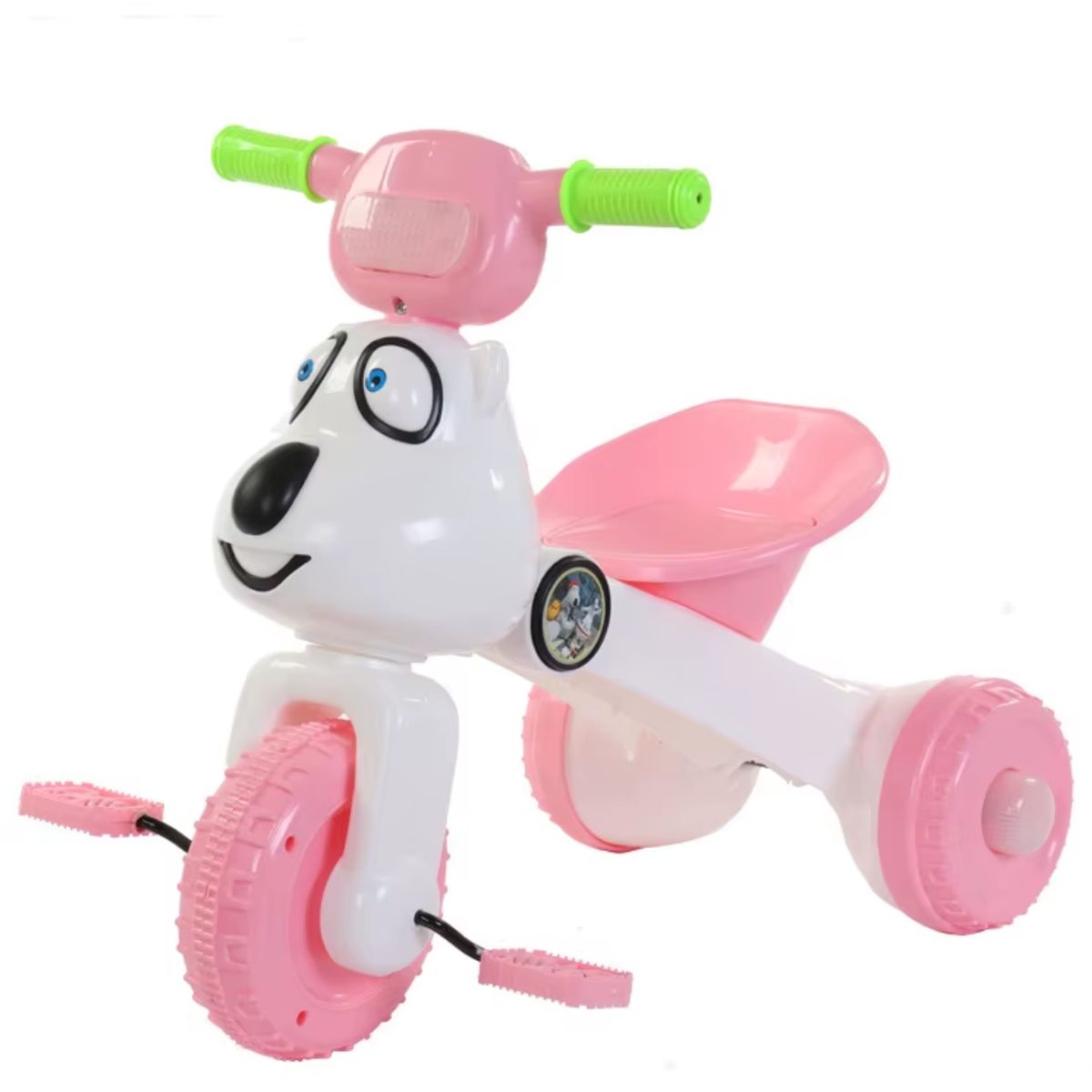 GENERICO - Triciclo Plegable Musical con Luces “Perro” rosa