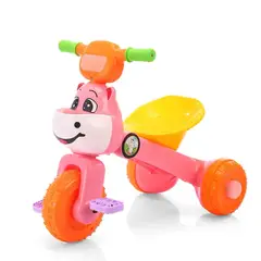 GENERICO - Triciclo Plegable Musical con Luces “Hipopótamo” rosa