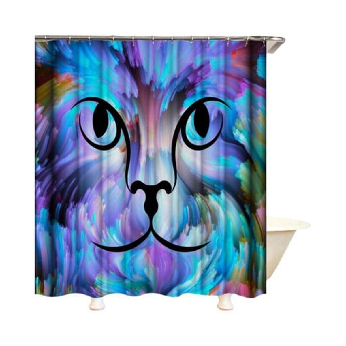 GENERICO - CORTINA DE BAÑO MAS FORRO DE DUCHA IMPERMEABLE